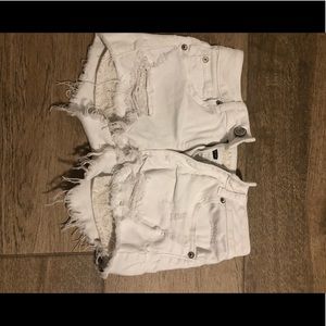 American Eagle High Rise White Short Short